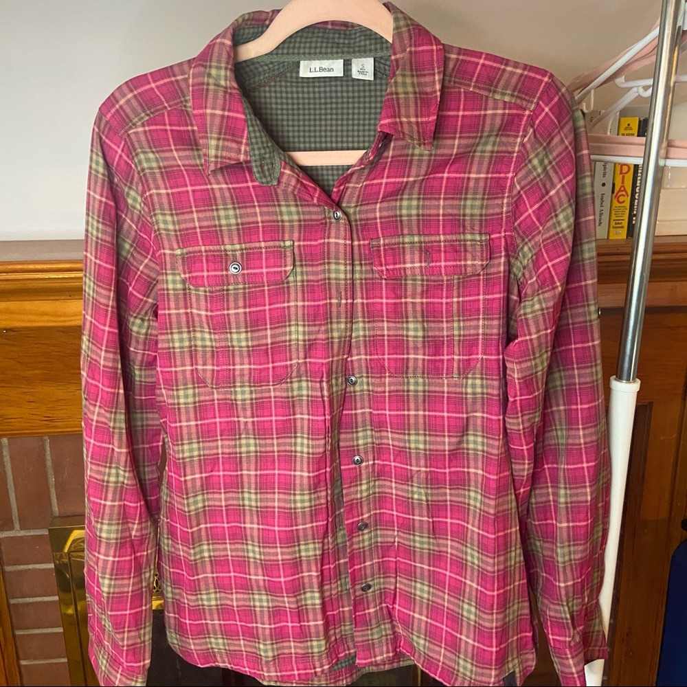 L.L.Bean plaid button down shirt size small regular fit